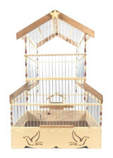Naturbird Norveç Çatılı Altıgen Metal Kanarya Kafesi Kahverengi