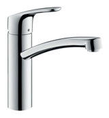 Hansgrohe Focus 160 Aplike Çift Girişli Aç Kapa Eviye Bataryası Gümüş