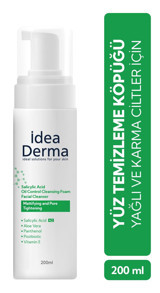 İdea Derma Salisilik Asit Alkolsüz Tüm Ciltler Su Bazlı Yüz Yıkama Köpüğü 200 ml