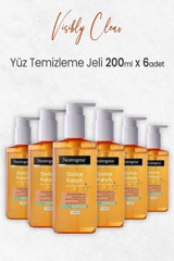 Neutrogena Visibly Clear Alkolsüz Tüm Ciltler Su Bazlı Yüz Temizleme Jeli 6x200 ml