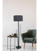 Lumexx Kelebek Metal Ayaklı Silindir Lambader 165 cm Koyu Gri