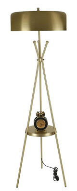 Lumexx Venedik Sehpalı Metal Ayaklı Silindir Lambader 160 cm Altın