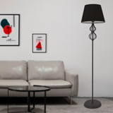 Apliqa Vance Şapkalı Metal Ayaklı Konik Lambader 138 cm Siyah