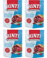 Rinti Pouch Yürekli Parça Etli Yavru-Yetişkin Köpek Maması 400 gr 4'lü