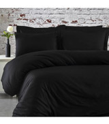 Sabia Pamuk 4 Mevsim 200x220 cm Çarşaflı Düz Çift Kişilik Nevresim Takımı Siyah