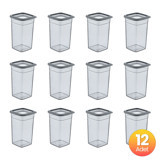 Smartware Skali Kare Plastik Saklama Kabı 12x1.44 lt Siyah