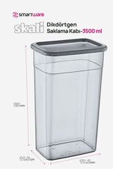 Smartware Skali Dikdörtgen Plastik Saklama Kabı 6x3.5 lt Siyah