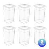 Smartware Skali Kare Plastik Saklama Kabı 6x1.44 lt Beyaz
