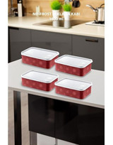 Smartware Dikdörtgen Plastik Saklama Kabı 4x1.6 lt Kırmızı