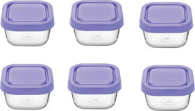 Paşabahçe Snowbox Kare Cam-Plastik Saklama Kabı 6x275 ml