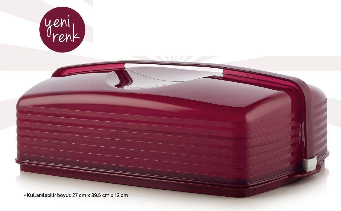 Tupperware Dikdörtgen Plastik Saklama Kabı Bordo
