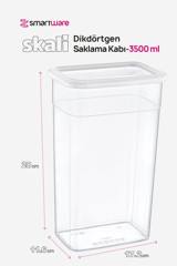 Smartware Skali Dikdörtgen Plastik Saklama Kabı 12x3.5 lt