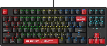 A4tech S87 Türkçe Q RGB 88 Tuşlu Red Switch Kablolu Siyah Mekanik Gaming Klavye