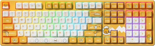 Akko Gudetama 5108 İngilizce Q RGB 108 Tuşlu Kablosuz Sarı Mekanik Gaming Klavye
