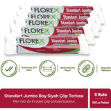Florex Jumbo Boy 80x110 cm Çöp Poşeti 5x10 Adet Siyah