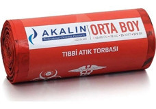 Akalın Professional Cleaning Products Orta Boy 55x60 cm Çöp Poşeti 25 Adet Kırmızı
