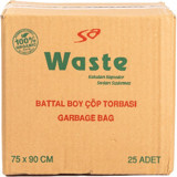 Sa Waste Battal Boy 75x90 cm Çöp Poşeti 25x10 Adet Mavi