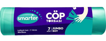 Smarter Jumbo Boy 80x110 cm Çöp Poşeti 7 Adet Yeşil