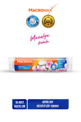 Macromax Manolya Kokulu Büzgülü Büyük Boy 65x70 cm Çöp Poşeti 10 Adet Beyaz