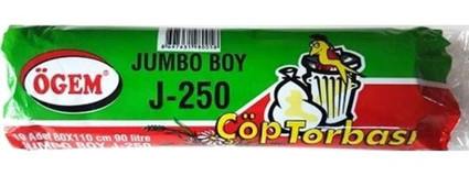 Ögem J-250 Jumbo Boy 80x110 cm Çöp Poşeti 10 Adet Siyah