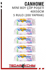 Canhome Şeffaf Mini Boy 40x50 cm Çöp Poşeti 5x40 Adet Beyaz