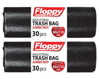 Floppy Endüstriyel Jumbo Boy 80x110 cm Çöp Poşeti 3x30 Adet Siyah