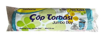 Canhome Jumbo Boy 80x110 cm Çöp Poşeti 10 Adet Mavi