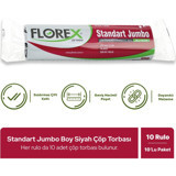 Florex Jumbo Boy 80x110 cm Çöp Poşeti 10x10 Adet Siyah
