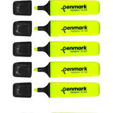 Penmark F14777 5'li Neon Sarı Kesik Uçlu Fosforlu Kalem Seti