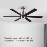 Rubenis Rbt 486 Metal 6 Kanatlı Kahverengi Tavan Vantilatörü