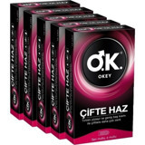 Okey Çifte Haz Vanilyalı Aromalı Normal Tırtıklı Prezarvatif 5x10'lu