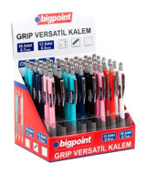 Bigpoint Grip Silgili Metal Metalik Renkli 0.5 mm - 0.7 mm Uçlu Versatil Kalem 48 Adet