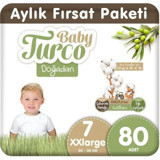 Baby Turco 7 Numara Cırtlı Bebek Bezi 80'li
