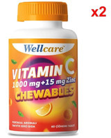 Wellcare Vitamin C ve Çinko Portakal Vitamin 2x60 Tablet