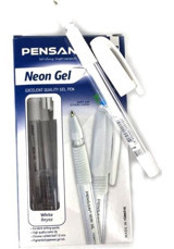 Pensan Neon Gel Plastik Tek Renkli 1.0 mm İğne Uçlu Beyaz 12'li Tükenmez Kalem