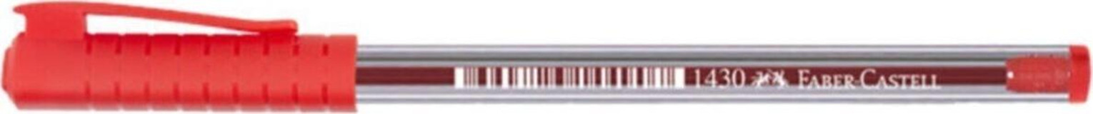 Faber-Castell 1430 Plastik Tek Renkli 0.7 mm Kırmızı 10'lu Tükenmez Kalem