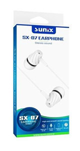 Sunix Sx07 Silikonlu Mikrofonlu 3.5 mm Jak Kablolu Kulaklık Beyaz
