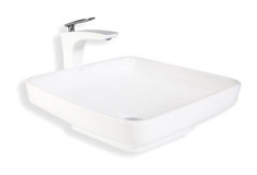 Lena E-4416 Tekli 46 cm Porselen Tezgah Üstü Çanak Lavabo Beyaz