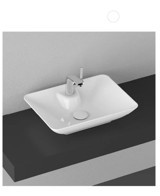 Isvea Sistema Y Clear Tekli 65 cm Seramik Tezgah Üstü Dikdörtgen Lavabo Beyaz