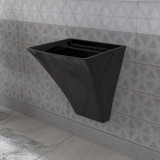 Lucco Loop Tekli 50 cm Seramik Dikdörtgen Lavabo Siyah