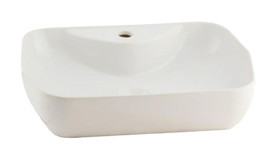 Seramiksan Lucida Tekli 55 cm Seramik Tezgah Üstü Dikdörtgen Lavabo Beyaz