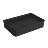 Bocchi Slim Line Tekli 55 cm Seramik Tezgah Üstü Dikdörtgen Lavabo Mat Siyah