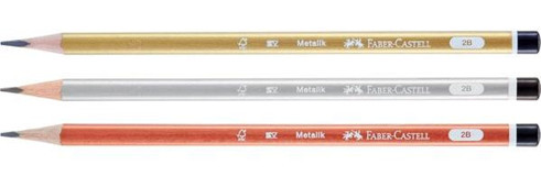 Faber-Castell Metalik 12'li Yuvarlak Siyah 2B Kurşun Kalem