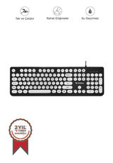 Torima TK-09 Türkçe Q Switch Kablolu Beyaz - Siyah Numerik Klavye