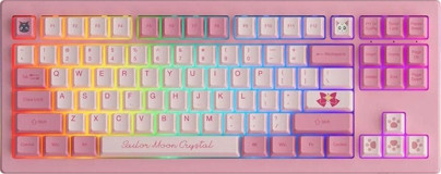 Akko Sailor Moon Crystal 5087B V2 Tkl Q RGB Switch Kablosuz Pembe Mekanik Gaming Klavye