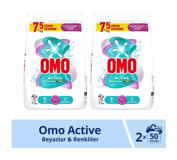 Omo Active Renkliler ve Beyazlar İçin 100 Yıkama Toz Deterjan 2x7.5 kg