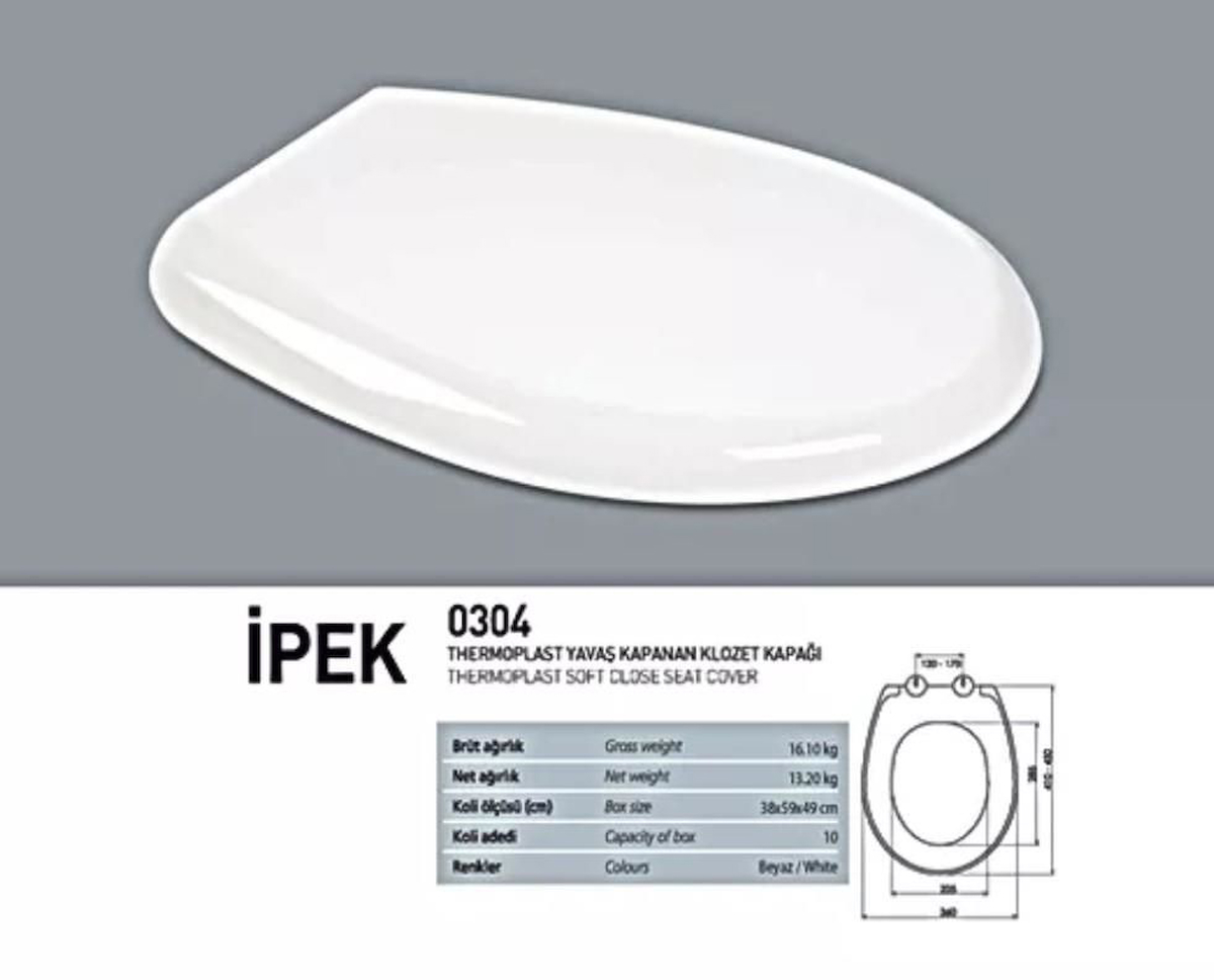 Nkp İpek Üstten Sıkmalı Yavaş Kapanan Beyaz Oval Klozet Kapağı