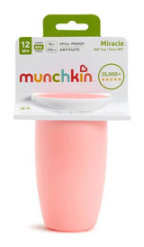 Munchkin Mucize 360 Akıtmaz Kulpsuz 12 Ay+ 296 ml Alıştırma Bardağı Pembe