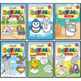 4 - 5 Yaş Neşeli Boyama Seti - 6 Kitap Takım - Buçe Dayı - Pinokyo