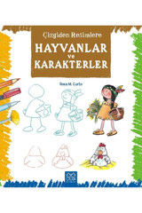 1001 Çiçek Kitaplar Çizgiden Resimlere - Hayvanlar ve Karakterler kitabı - Rosa Maria Curto - 1001 Çiçek Kitaplar